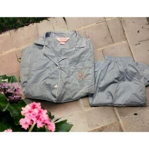 Vintage 70s Carriage Court Sz M 12/14 Lightweight Blue Pajamas Shorts/Shirt NWT